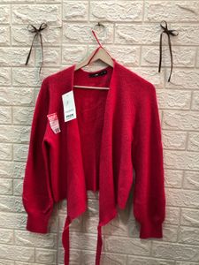 Zara knit Sarg And Pink Wrap Top 👜🕶️