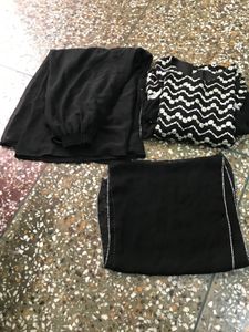 Black Embroidered Kurta Set