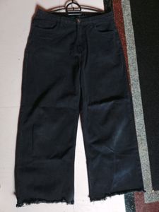 Charcoal Denim Wide Leg Jeans Zudio