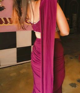 Drape Saree With Stitching Blouse