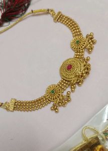 Gold Tone Necklace and Earring Set