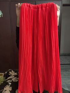 Red Pleated Skirt