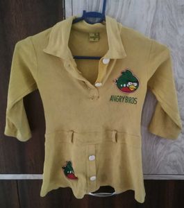 Kid Girl Angry Birds Printed Tunic