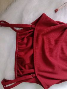 Red Ruched Bodycon Dress