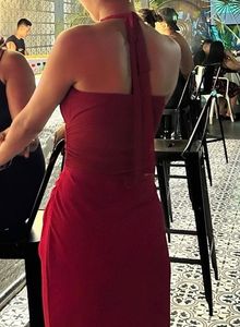 Red Halter Maxi Dress