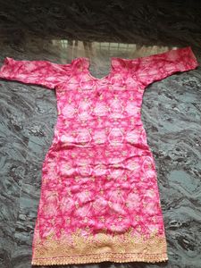 Pink Embroidery Dress With Salwar