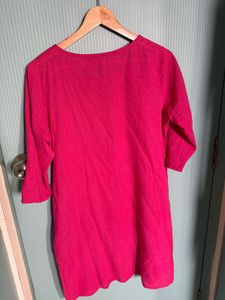 Pink Cotton Kurta zudio L