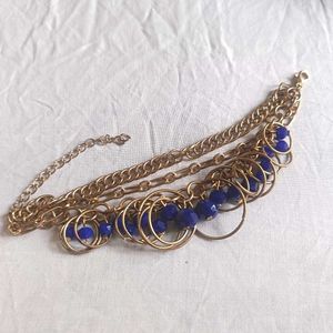 Gold &amp; Blue Layered Bracelet