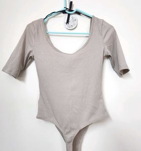 Ribbed Bodysuit - Neutral