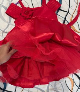 Red Partywear Frock