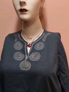 Embroidered Gray short kurti