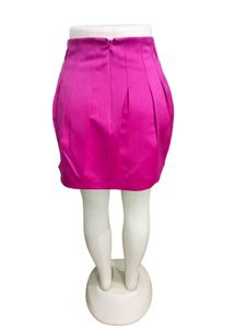 Hot Pink Pleated Mini Skirt