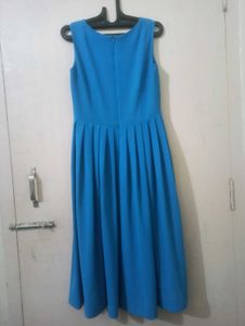Blue Sleeveless Fit &amp; Flare Dress