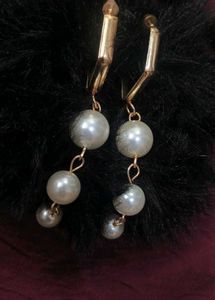 Pearl Drop Earrings Gold Rose