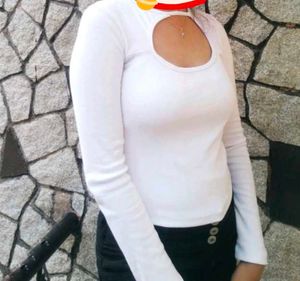 White Long Sleeve Top