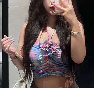 Floral Rutched tie-up crop top