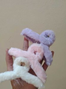 Fluffy Hair Clips Pack of 2