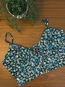 Floral Printed Smocked Bralette Crop Top