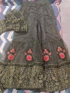 baby girl Elegant Embroidered Kurta shrara set