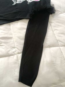 Black Full Sleeve Top With Sequence