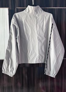 Light Gray Cropped Track Jacket