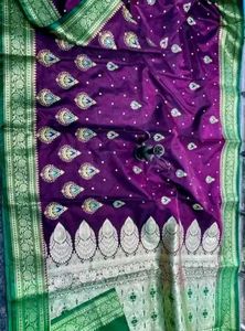🤩 Beautiful Heavy Look Banarasi Pattu Saare