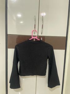 Sparkly Black Top with Keyhole Detail