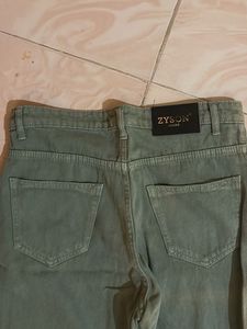 Olive Green Wide Leg Jeans