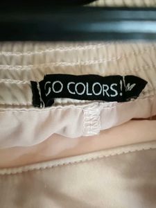 Elegant Shiny Rose gold Casual Pants