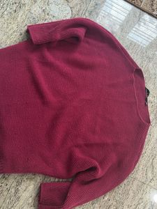 Burgundy Knit Pullover Sweater