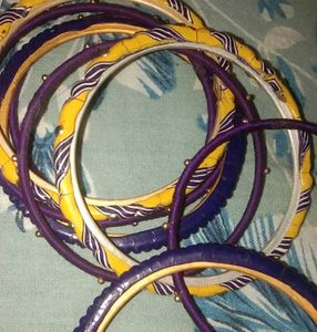 Violet, Mustard Lakh Bangles