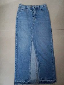 Denim Slit Skirt