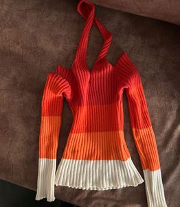 Color Block Halter Top