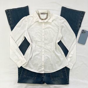 Y2K Vintage Classic White Roadster Fitted Shirt