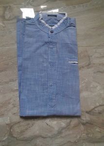 Long Fit L Men Casual Blue Shirt