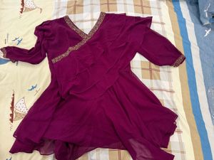 Meena Bazaar Purple Co Ord Set With