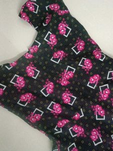 Black Floral &amp; Geometric Print Dress