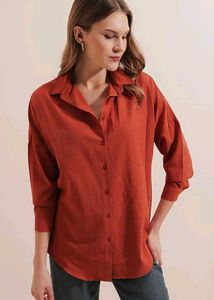 Rust Baggy/ Formal Shirt For Casual Wears