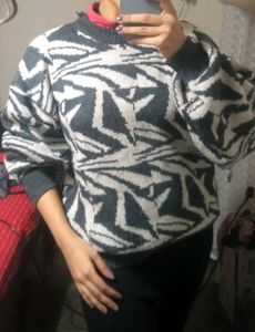 SALE🎀Baggy Sweater Grey White