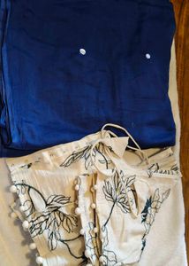 Blue Saree with Embroidered Blouse