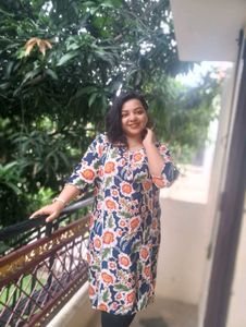 Blue Kashmiri Cotton Kurti