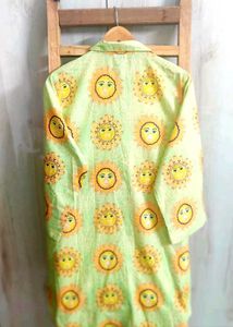 Sun Print Button-Down Long Shirt Size-44