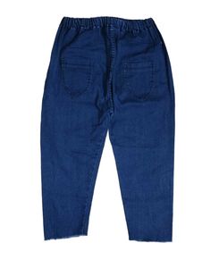 Comfy Blue Denim Elastic Waist Cropped Pant