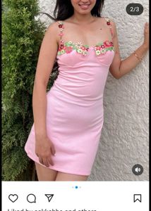 Pink Floral Mini Dress