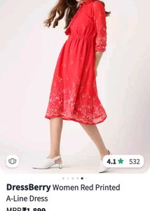 Dressberry Elegant Red A-Line Dress L