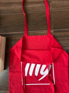 Red 'Live Happilly' Tote Bag