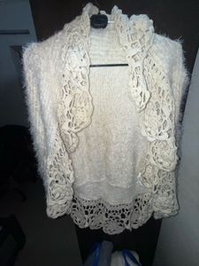 Elegant Crochet Trim Cardigan