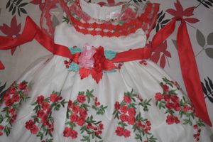Baby girl Red White frock