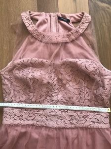 Halterneck pink lace detailing Dress