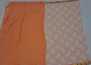 Ethnic mustard and cream saree